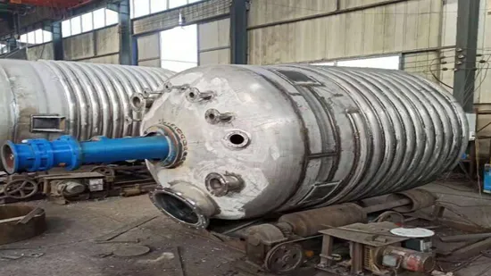 Tanque de reacción agitado con líquido químico revestido de vidrio/esmalte, acero inoxidable (SS304 316 2205), titanio, Hastelloy, PTFE