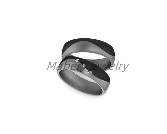 Anillo de boda de titanio y carbono de lujo asequible y de joyería de moda innovadora
